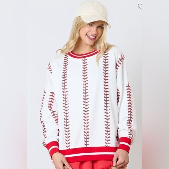 046. SEQUIN BASEBALL SWEATSHIRT - Picture 4 of 9